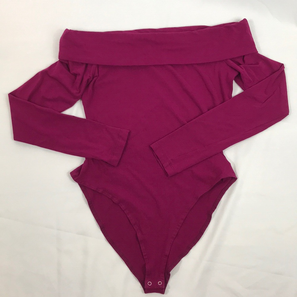 Forever 21- Magenta off shoulder body suit, medium